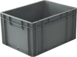 Ящик сплошной 400x300x220 мм, 21 л, серый, sku: ЕС 4322.2