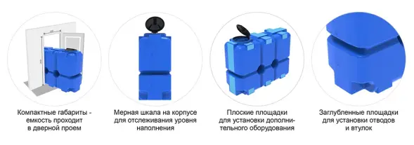 Емкость ST 2000л под плотность до 1.2 г/см3 синяя в обрешетке