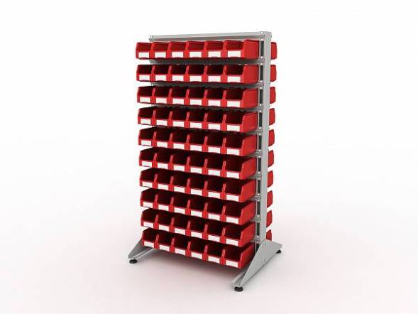 Стеллаж для пластиковых лотков ДВК SORTEX двухсторонний 1800x1000x800.02