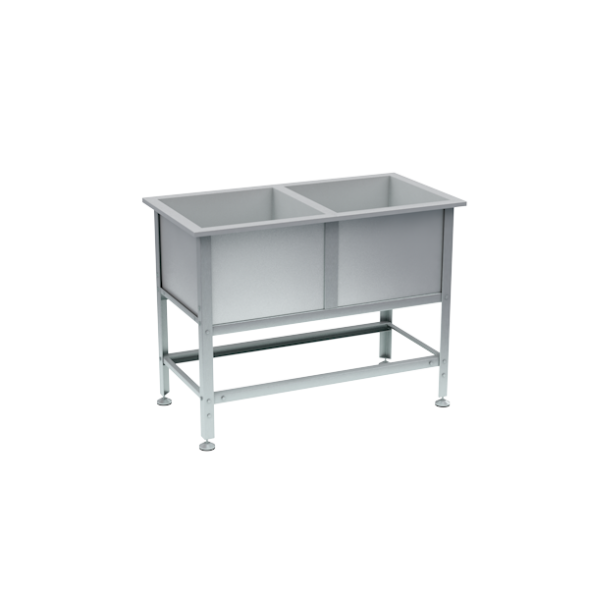 Ванна двухсекционная из нержавейки 870x1210x630 [16773]