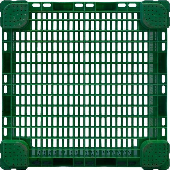 Крупногабаритный перфорированный пластиковый контейнер на ножках, 1120х1120х770 мм, зеленый [КБП - 1120 (зеленый)]