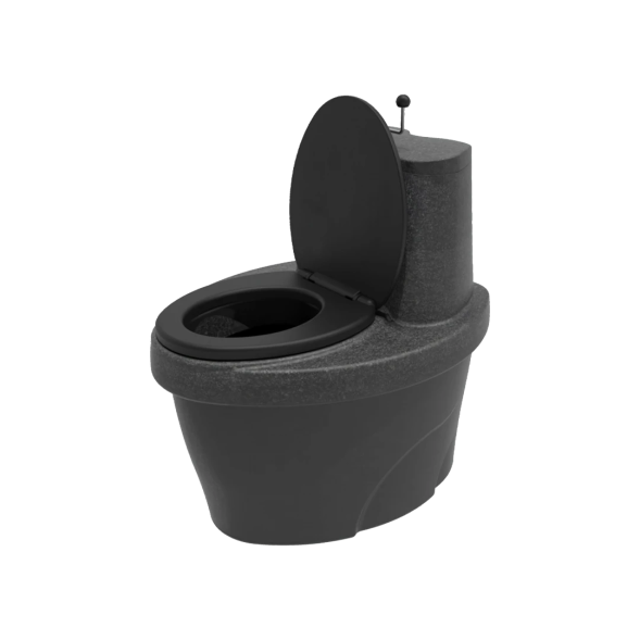 Торфяной туалет Rostok с термосиденьем черный гранит