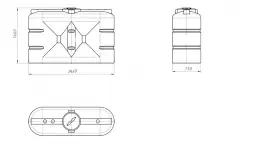 Прямоугольный бак для воды 2000 л