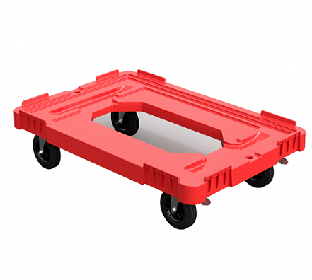Пластиковая тележка 600х400 мм для транспортировки контейнеров (с отверстием) усиленная