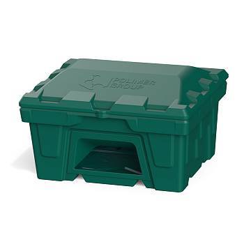 Ящик для соли, реагентов 250 литров с дозатором, зеленый
