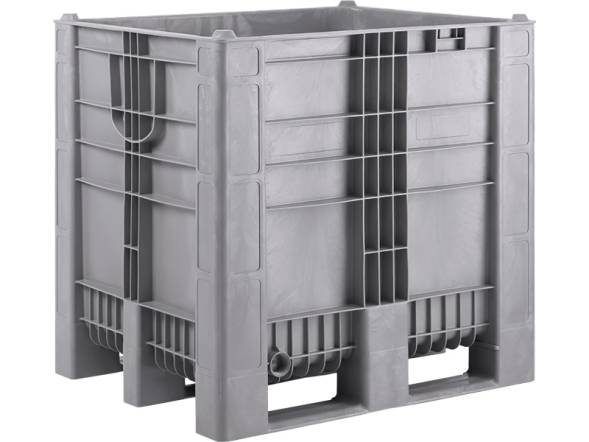 Крупногабаритный пластиковый контейнер сплошной на 3-х полозьях BoxPallet, 1200х1000х1140 мм, серый [C-Box 1210 S (1140)]