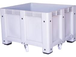 Крупногабаритный пластиковый контейнер сплошной на колёсах Big Box, 1200х1000х760, серый [D-Box 1210 SW (760) на колесах (Вар.2)]