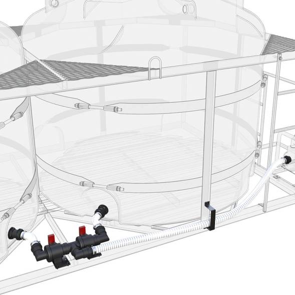 Комплект слива боковой для мотопомпы G2 на две емкости TR