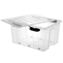 Контейнер с крышкой и клипсами Rox Box Original, 120 л, 740x565x410 мм, прозрачный