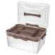 Ящик универсальный с замками и вставкой-органайзером Grand box, 15,3л, коричневый