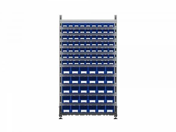 Стеллаж для пластиковых лотков ДВК SORTEX двухсторонний 1800x1000x800.05