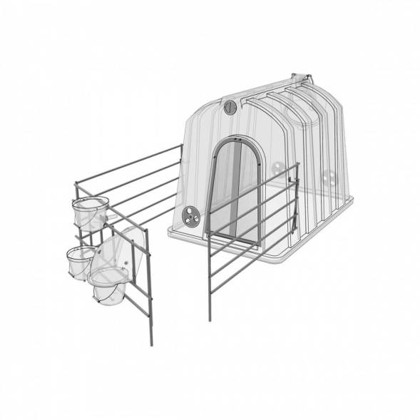 Вольер домика для телят оцинкованный