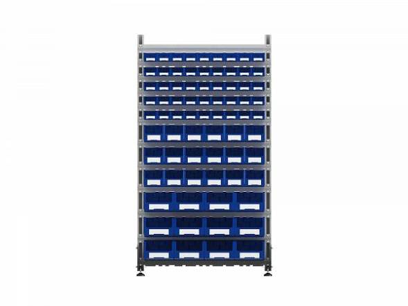 Стеллаж для пластиковых лотков ДВК SORTEX двухсторонний 1800x1000x800.06