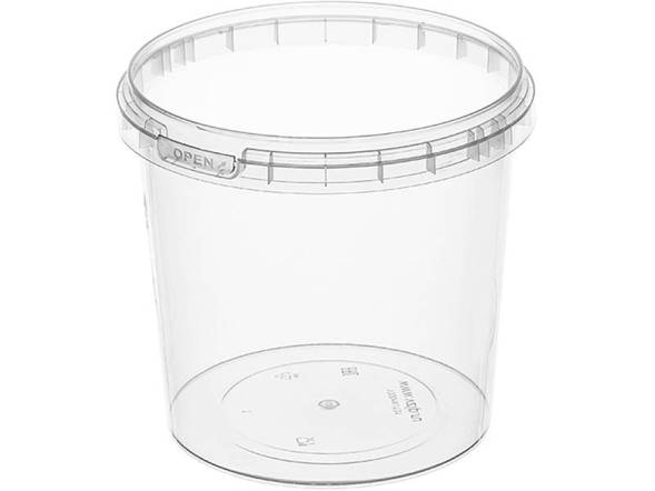Ведро пластиковое круглое с прозрачной крышкой, 1 л, d-131мм [3682]