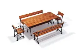 Комплект чугунный «Ратио» Стол плюс 2 скамейки плюс 2 кресла