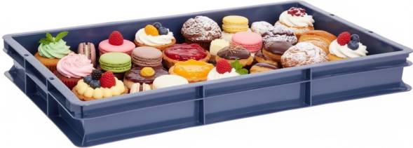 Ящик пластиковый сплошной, 600x400x75 мм, 15 л, синий [424]