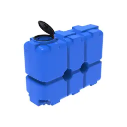 Емкость ST 2000л с патрубками 100мм под плотность до 1.2 г/см3 с откидной крышкой синяя
