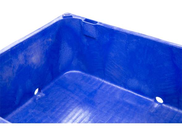 Крупногабаритный пластиковый контейнер сплошной на 2-х полозьях с 2 сливными пробками СП2 BoxPallet, 1200х1000х580 мм, синий [10-100-ОА-ACE-2 (580) 2хСП2]