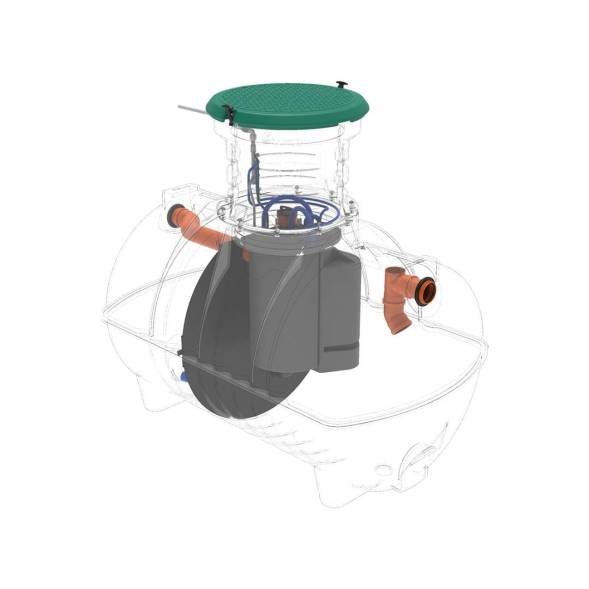 Автономная канализация Rostok Ground 6 с горловиной 600 мм и самотечным отведением, 2800л, черный [5042.2800.899.000]
