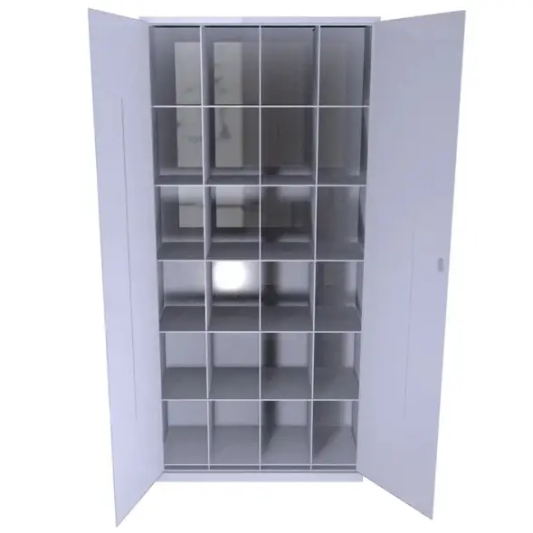 Шкафы для противогазов с дверьми ХПГ 24-880 1880x880x400 мм Светло-серый