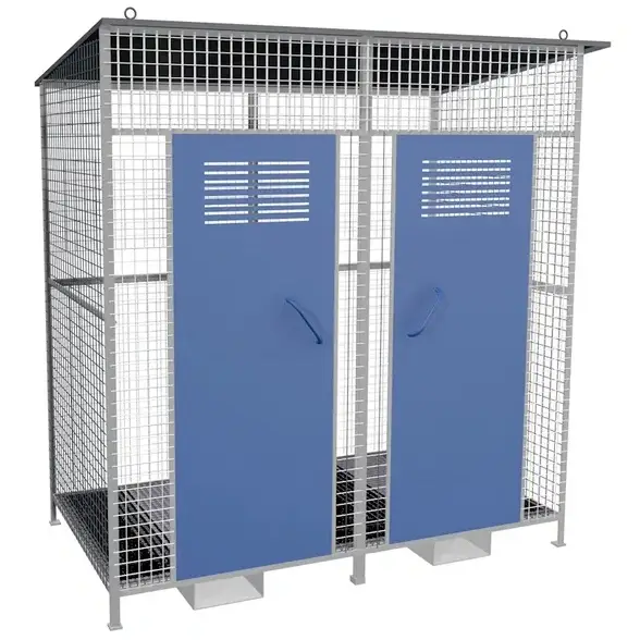 Хранилище для газовых баллонов сетчатое сварное ХГС-03 ПВЛ 2100x2210x1250 мм Серый