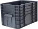 Ящик пластиковый сплошной, 710x500x455 мм, 122 л, черный [425]