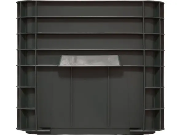 Ящик пластиковый сплошной, 710x500x455 мм, 122 л, черный [425]