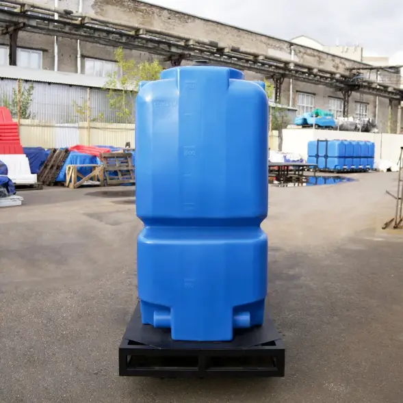 Емкость ST 2000л с патрубками 100мм под плотность до 1.2 г/см3 синяя в обрешетке