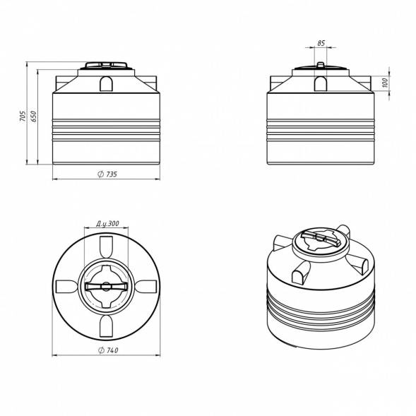 Емкость ЭВЛ 200 л