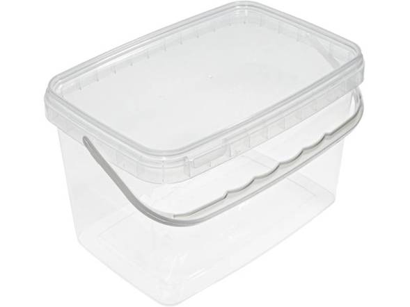 Ведро пластиковое прямоугольное с прозрачной крышкой, 3.3 л [3686]