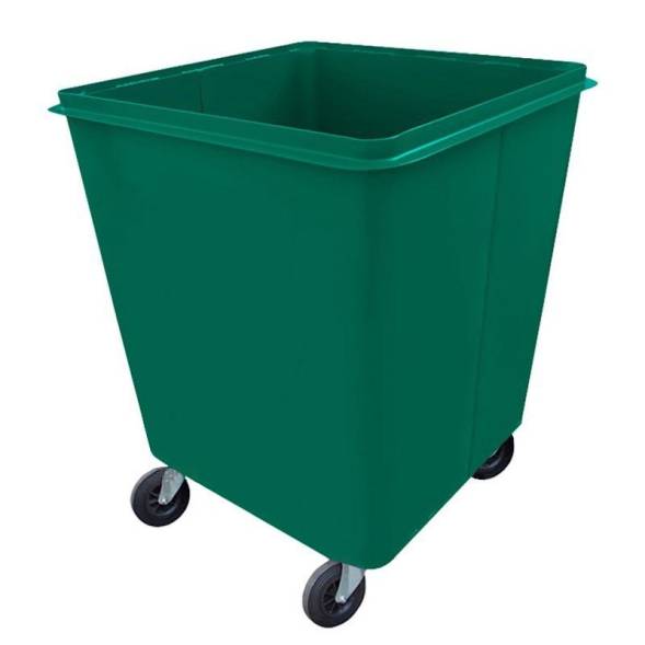 Контейнер мусорный металлический для ТБО/ТКО на колесах без крышки, 750 л (0.75 м³), зеленый [W075G]