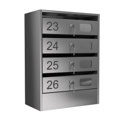 Почтовый ящик на 4 ячейки серия Эталон Премиум с окошком [11982]
