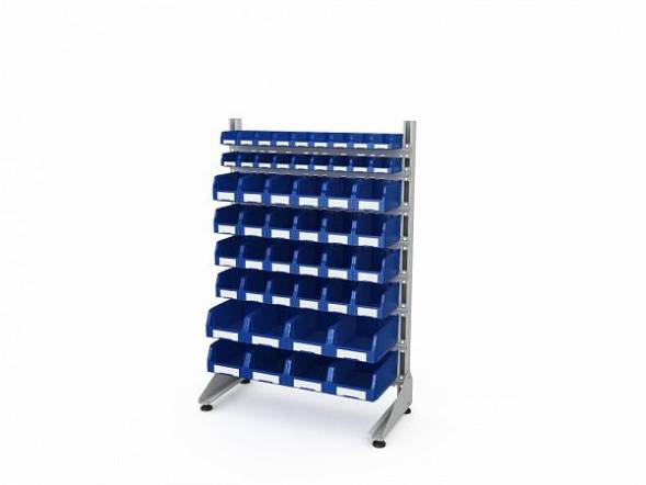 Стеллаж для пластиковых лотков ДВК SORTEX односторонний 1500x1000x450.06