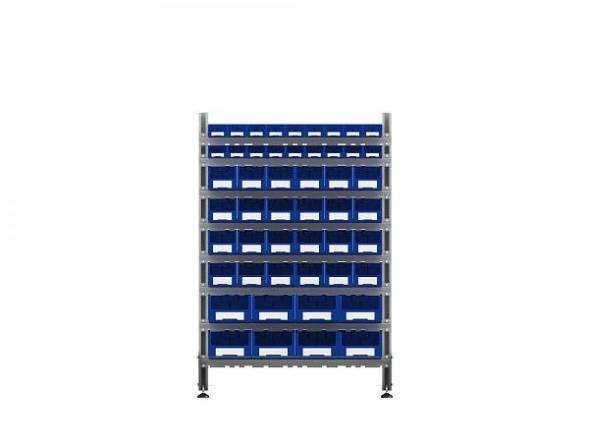 Стеллаж для пластиковых лотков ДВК SORTEX односторонний 1500x1000x450.06