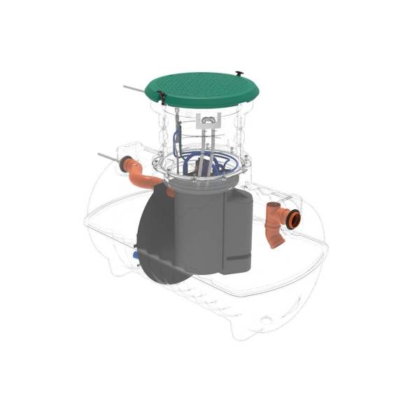 Автономная канализация Rostok Ground 4 с горловиной 1000 мм и принудительным отведением, 1800л, черный [001.1500.899.000]