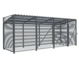 Контейнерная площадка для ТБО «Сплит Х» с хозблоком 10,52 м (на 6 контейнеров)