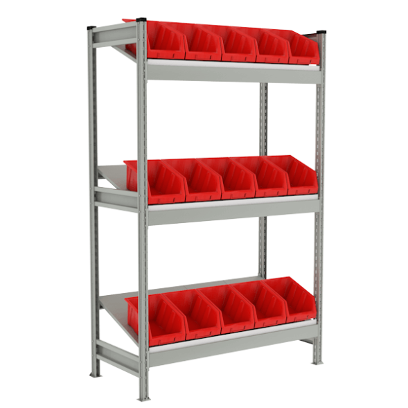 Стеллаж металлический CТ-023 с наклонными полками [13683]