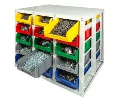 Двусторонний Стелла-техник Стеллаж-V-3-30 с направляющими под V-3, 30 ячеек, без ручки, серия К