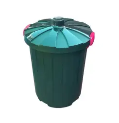 Бак пластиковый 105 л темно-зеленый с крышкой