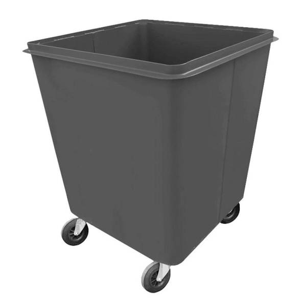 Контейнер мусорный металлический для ТБО/ТКО на колесах без крышки, 750 л (0.75 м³), серый [W075G]