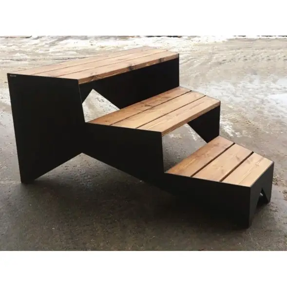 Скамейка стальная «Лесенка 3-х ярусная» 1,86 м (сосна)