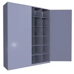 Шкаф для противогазов ХПГ-30-1270 с дверьми 1580x1270x380 мм Светло-серый