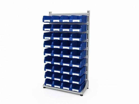 Стеллаж для пластиковых лотков ДВК SORTEX односторонний 1800x1000x450.03