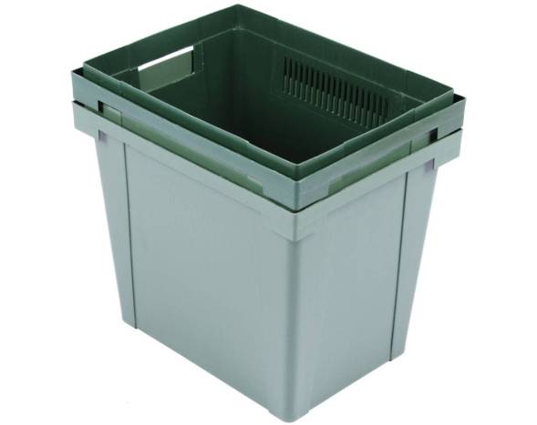 Ящик пластиковый сплошной для цветов, 400х300х250 мм, зеленый [400300350-000]