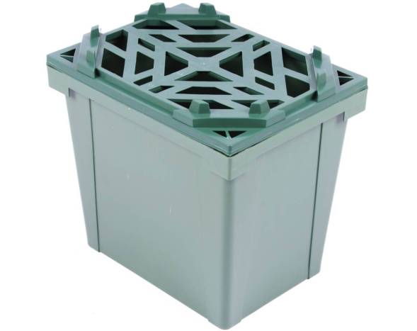 Ящик пластиковый сплошной для цветов, 400х300х250 мм, зеленый [400300350-000]