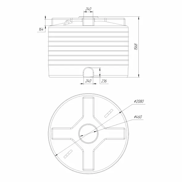 Емкость вертикальная 4500л