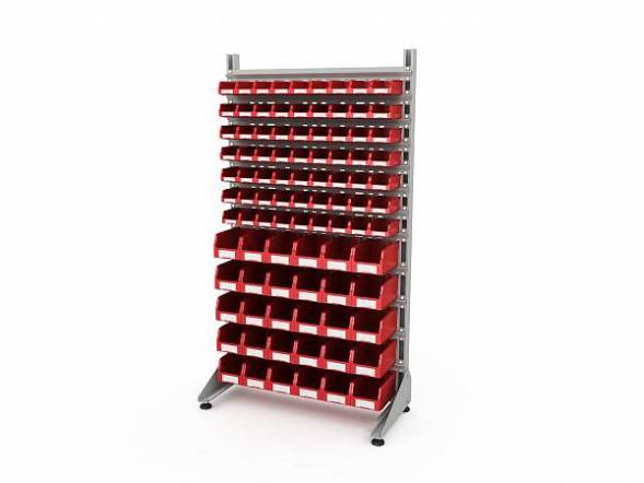 Стеллаж для пластиковых лотков ДВК SORTEX односторонний 1800x1000x450.04