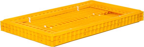 Ящик пластиковый перфорированный для перевозки птицы (несушек и бройлеров), 970х570х270 мм, желтый [311]