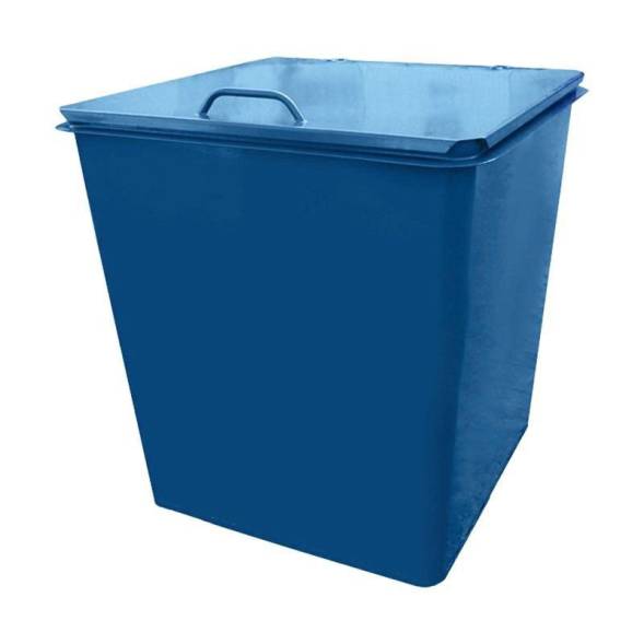 Контейнер мусорный металлический для ТБО/ТКО с крышкой, 750 л (0.75 м³), синий [L075B]