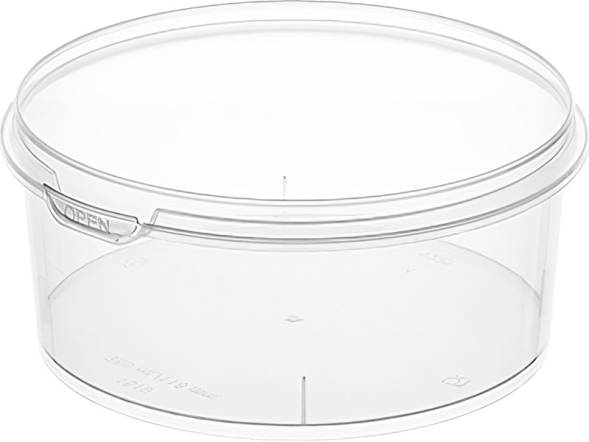 Контейнер п/п 0,385л. круглый, d-118мм, с прозрачной крышкой цв. прозрачный(прозрачный)